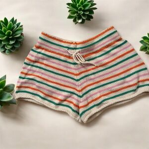 Zara Multicolor Striped Knit Shorts